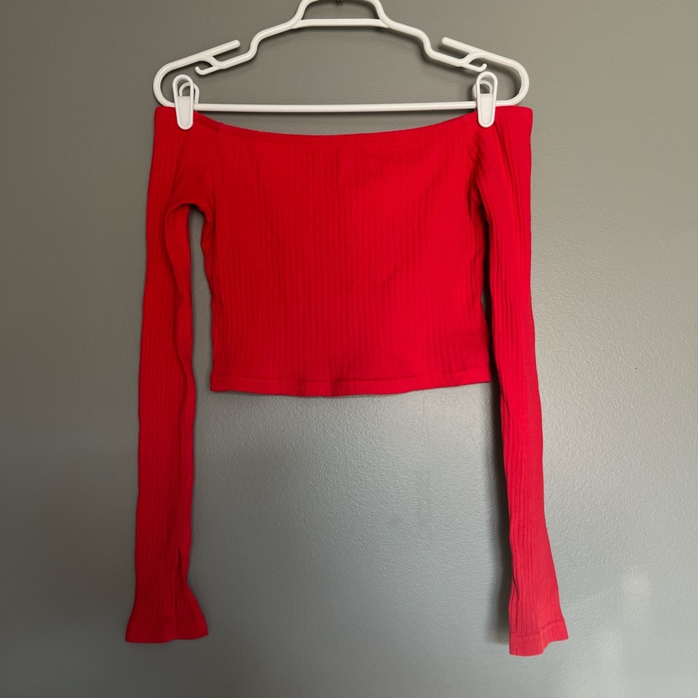 H&M Vibrant Red Ribbed Top